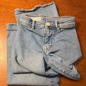 Zara Kids Light Blue wide legged  Frayed Hem Jeans